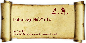 Lehotay Mária névjegykártya