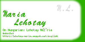 maria lehotay business card